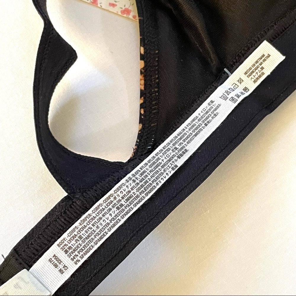 Free People Printed Practice Makes Perfect Sports Bra Crossback Black Combo NWT - Picture 13 of 16